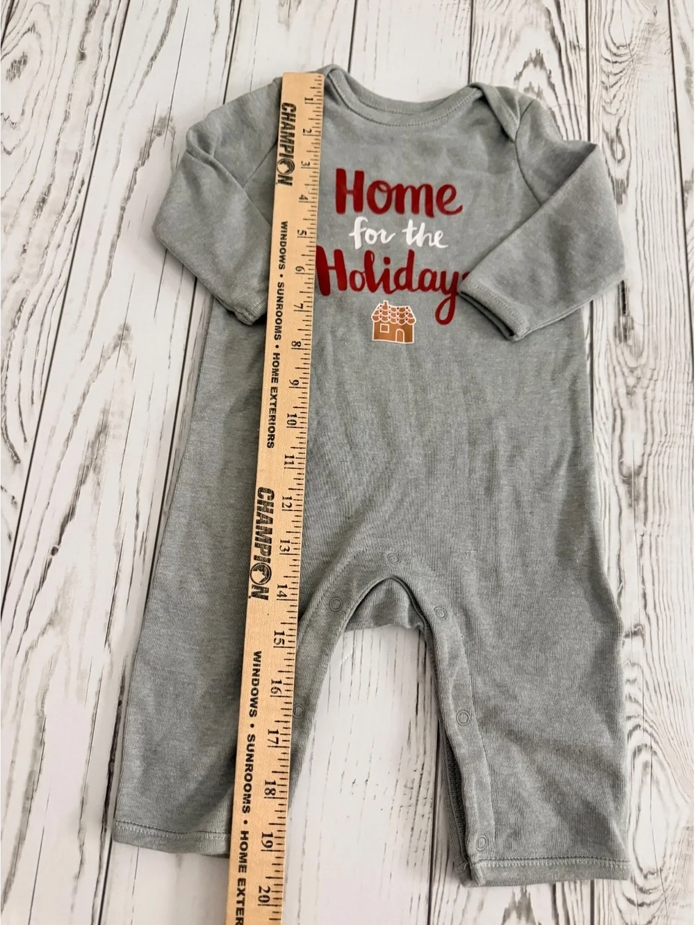 Old Navy Baby 3-6M Gray Holiday Onesie Romper